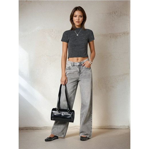 Sinsay - Spodnie jeansowe baggy - szary ze sklepu Sinsay w kategorii Jeansy damskie - zdjęcie 186231547