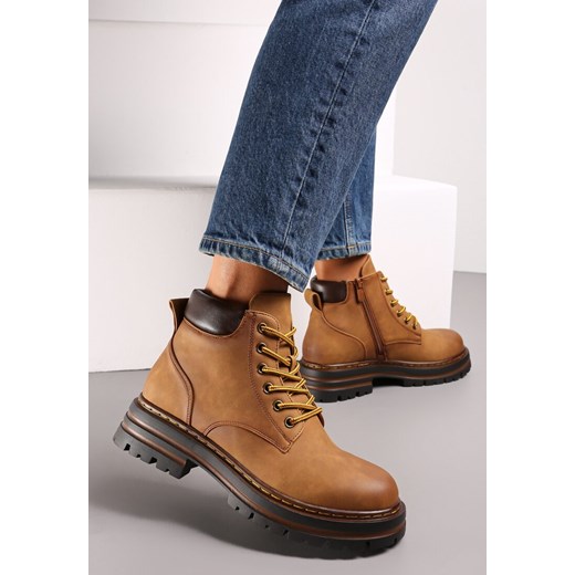 Brązowe Traperki z Lekkim Ociepleniem Malak ze sklepu born2be.pl w kategorii Workery damskie - zdjęcie 186231626