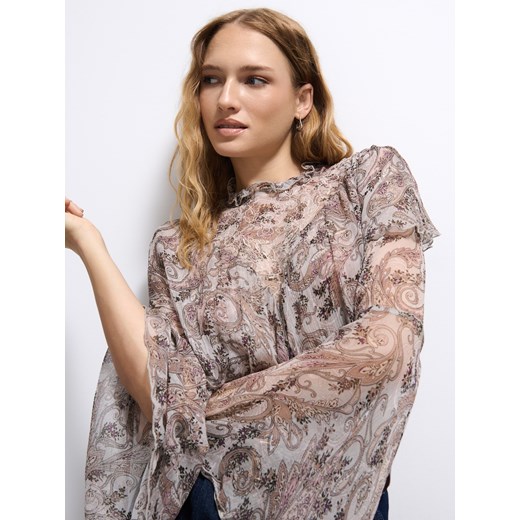 Mohito - Bluzka z wiskozy - brązowy ze sklepu Mohito w kategorii Bluzki damskie - zdjęcie 186232029