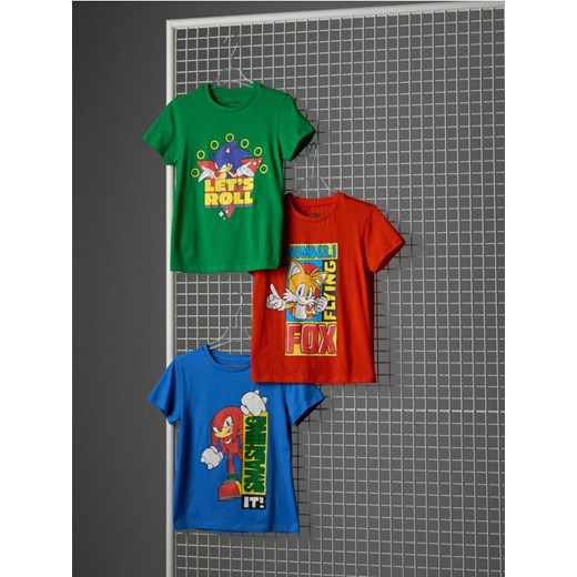 Sinsay - Koszulki 3 pack Sonic the Hedgehog - wielobarwny - id: 026FC-MLC - marki Sinsay - 186232677 Sinsay - Koszulki 3 pack Sonic the Hedgehog - wielobarwny ze sklepu Sinsay w kategorii T-shirty chłopięce - zdjęcie 186232677