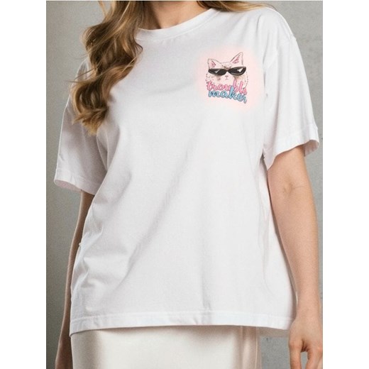 Sinsay - Koszulka z nadrukiem - biały ze sklepu Sinsay w kategorii Bluzki damskie - zdjęcie 186232695