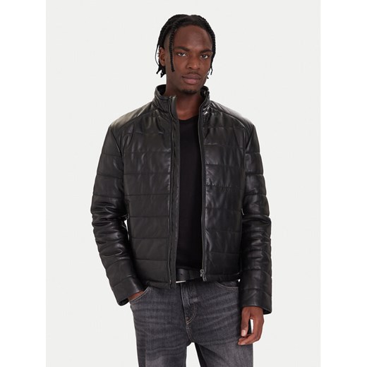 JOOP! Kurtka skórzana 262001980000867 Czarny Regular Fit ze sklepu MODIVO w kategorii Kurtki męskie - zdjęcie 186233336