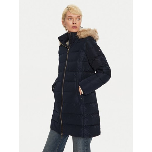 Tommy Hilfiger Kurtka puchowa Heritage WW0WW43234 Granatowy Regular Fit ze sklepu MODIVO w kategorii Kurtki damskie - zdjęcie 186233375