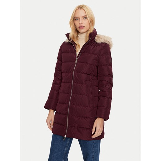 Tommy Hilfiger Płaszcz zimowy Heritage WW0WW43234 Bordowy Regular Fit ze sklepu MODIVO w kategorii Kurtki damskie - zdjęcie 186233638