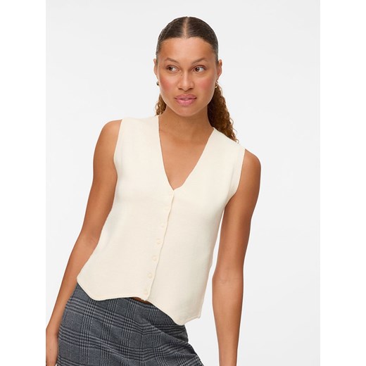 Vero Moda Top dzianinowy w kolorze kremowym Vero Moda XS wyprzedaż Limango Polska