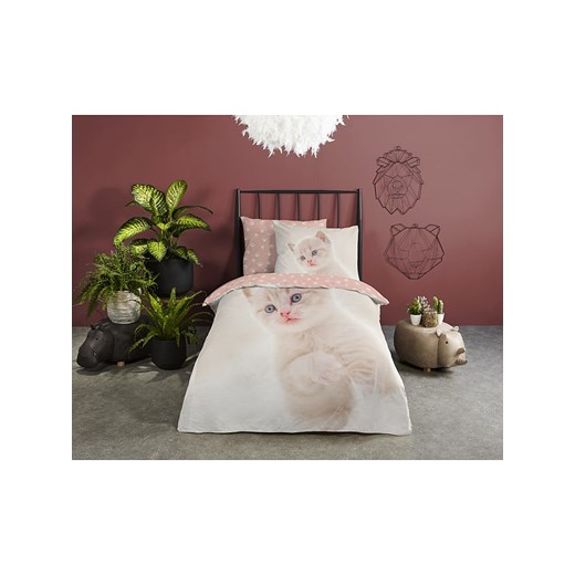 Good Morning Komplet pościeli &quot;Catty&quot; w kolorze kremowo-jasnoróżowym Good Morning 140x200/220 cm okazja Limango Polska