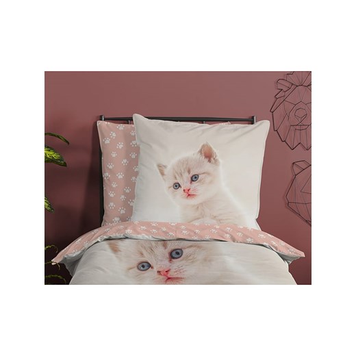 Good Morning Komplet pościeli &quot;Catty&quot; w kolorze kremowo-jasnoróżowym Good Morning 140x200/220 cm okazyjna cena Limango Polska