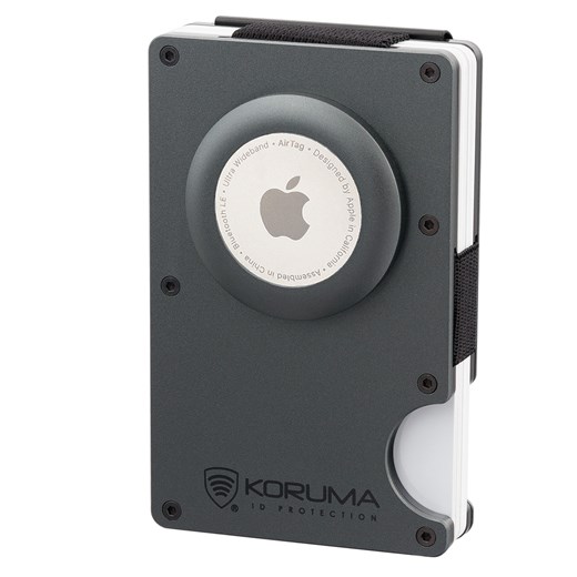 Aluminiowe etui na karty z miejscem na AirTag od Apple (ciemny szary) ze sklepu Koruma ID Protection w kategorii Etui - zdjęcie 186242359