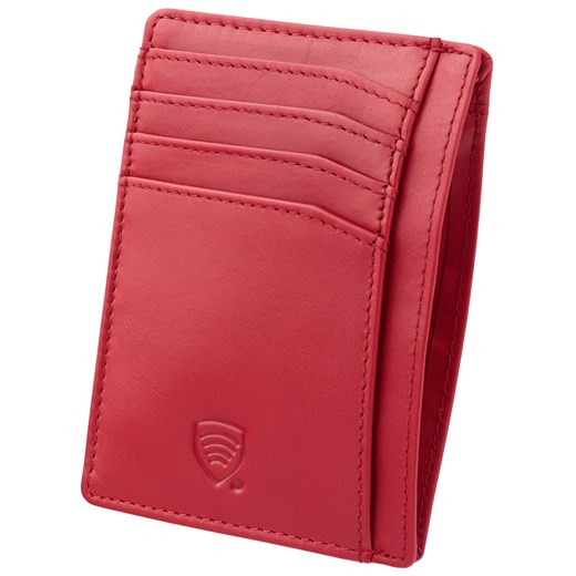 Skórzane etui na karty zbliżeniowe RFID do marynarki (Czerwony) ze sklepu Koruma ID Protection w kategorii Etui - zdjęcie 186242455