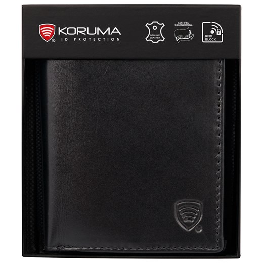 Mały młodzieżowy portfel skórzany z ochroną RFID (czarny) ze sklepu Koruma ID Protection w kategorii Portfele męskie - zdjęcie 186242466
