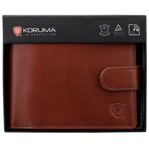 Portfel Męski Skórzany Antykradzieżowy RFID (brąz) ze sklepu Koruma ID Protection w kategorii Portfele męskie - zdjęcie 186242489