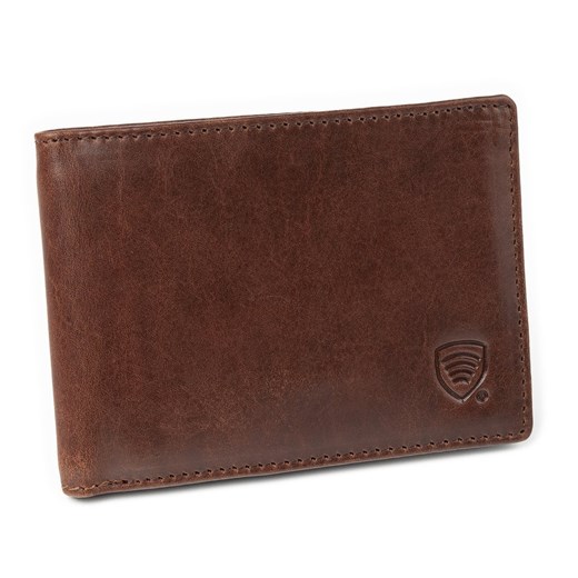 Ultra cienki portfel męski skórzany typu SLIM (Brąz) ze sklepu Koruma ID Protection w kategorii Portfele męskie - zdjęcie 186242987
