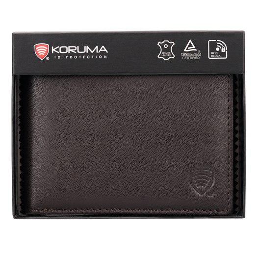 Antykradzieżowy portfel młodzieżowy z ochroną RFID (ciemny brąz) ze sklepu Koruma ID Protection w kategorii Portfele męskie - zdjęcie 186243415