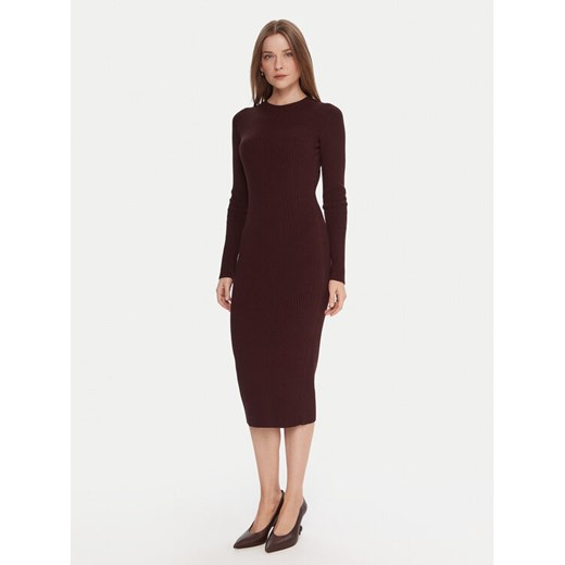 Kontatto Sukienka dzianinowa 3M0829C Bordowy Slim Fit ze sklepu MODIVO w kategorii Sukienki - zdjęcie 186245429