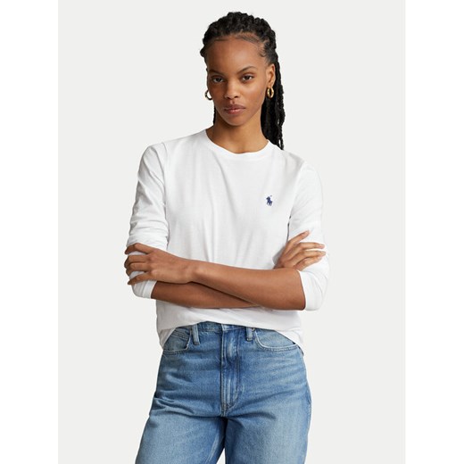 Polo Ralph Lauren Bluzka 211898699001 Biały Regular Fit ze sklepu MODIVO w kategorii Bluzki damskie - zdjęcie 186245466