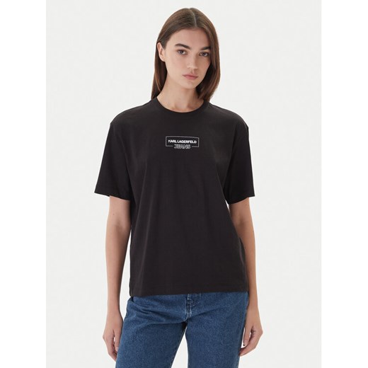 Karl Lagerfeld Jeans T-Shirt A4W17003 Czarny Relaxed Fit ze sklepu MODIVO w kategorii Bluzki damskie - zdjęcie 186245519