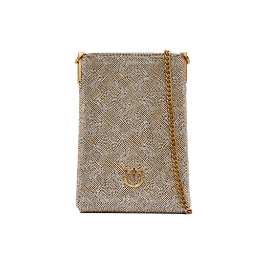 Torebka na telefon PINKO Phone Case Monogram Full Strass AI 25-26 PCPL 105358 A20D Złoty ze sklepu eobuwie.pl w kategorii Etui - zdjęcie 186247305