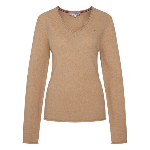 Tommy Hilfiger Sweter WW0WW43505 Beżowy Regular Fit ze sklepu MODIVO w kategorii Swetry damskie - zdjęcie 186247757