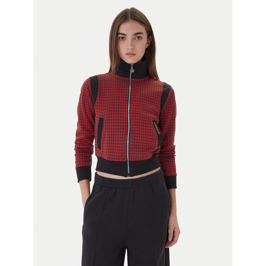 adidas Bluza Houndstooth JY3461 Czerwony Regular Fit ze sklepu MODIVO w kategorii Bluzy damskie - zdjęcie 186247759