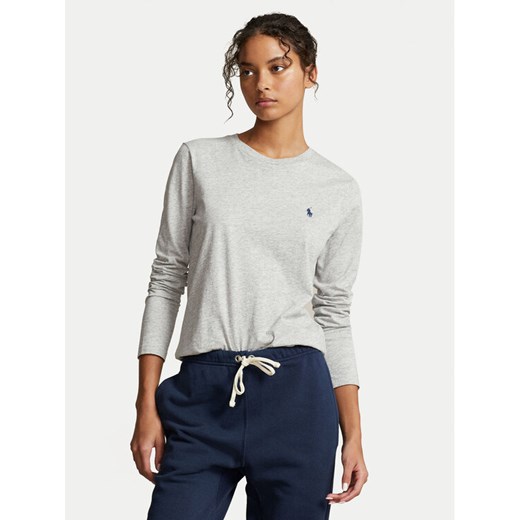 Polo Ralph Lauren Bluzka 211898699004 Szary Regular Fit ze sklepu MODIVO w kategorii Bluzki damskie - zdjęcie 186247765