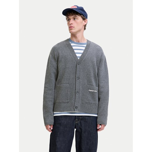 Jack & Jones Kardigan Norrebro 12282732 Szary Loose Fit ze sklepu MODIVO w kategorii Swetry męskie - zdjęcie 186247786