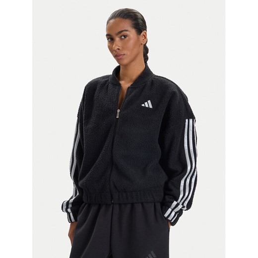 adidas Bluza Holiday High Pile JM1891 Czarny Loose Fit ze sklepu MODIVO w kategorii Bluzy damskie - zdjęcie 186247788