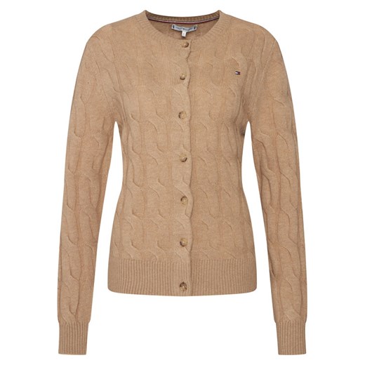 Tommy Hilfiger Kardigan WW0WW47463 Beżowy Regular Fit ze sklepu MODIVO w kategorii Swetry damskie - zdjęcie 186247818