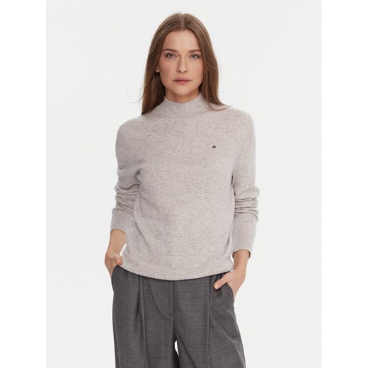 Tommy Hilfiger Sweter WW0WW47468 Szary Regular Fit ze sklepu MODIVO w kategorii Swetry damskie - zdjęcie 186247925