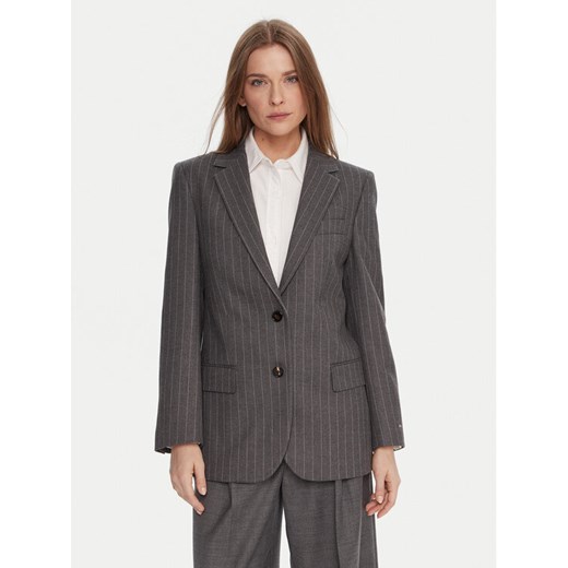 Tommy Hilfiger Marynarka WW0WW48262 Szary Relaxed Fit ze sklepu MODIVO w kategorii Marynarki damskie - zdjęcie 186247937