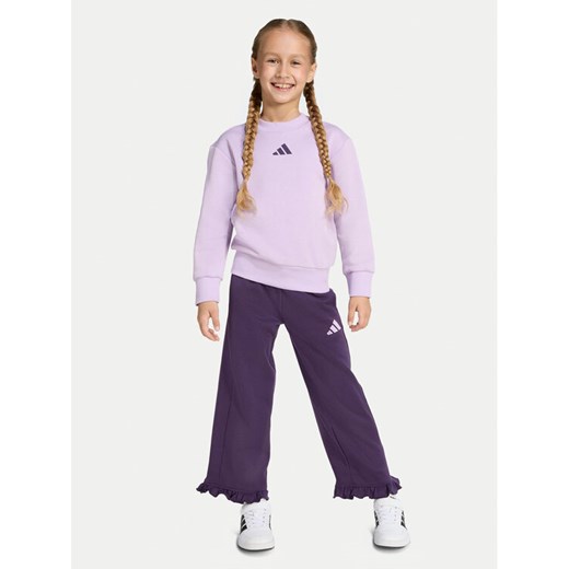 adidas Dres Fleece JX0201 Fioletowy Regular Fit ze sklepu MODIVO w kategorii Dresy dziewczęce - zdjęcie 186247967