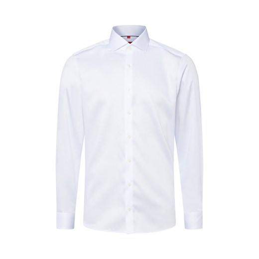 Finshley & Harding Koszula męska - non-iron Mężczyźni Slim Fit Bawełna biały jednolity ze sklepu vangraaf w kategorii Koszule męskie - zdjęcie 186249165