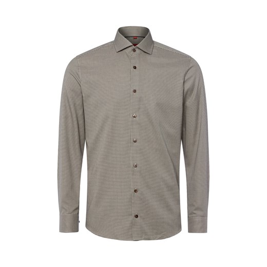 Finshley & Harding Koszula męska - non-iron Mężczyźni Slim Fit Bawełna beżowy wzorzysty ze sklepu vangraaf w kategorii Koszule męskie - zdjęcie 186249167