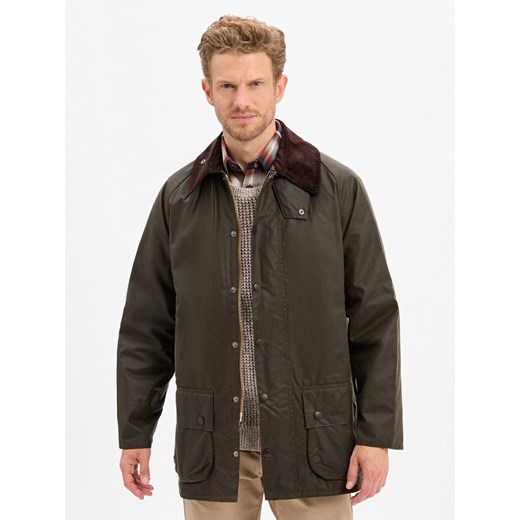 Barbour Kurtka męska - Beaufort Mężczyźni Bawełna oliwkowy jednolity ze sklepu vangraaf w kategorii Kurtki męskie - zdjęcie 186249208