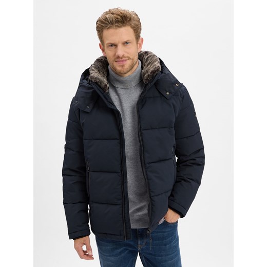 Strellson Męska kurtka zimowa - Arcola Mężczyźni Sztuczne włókno granatowy Strellson 58 vangraaf