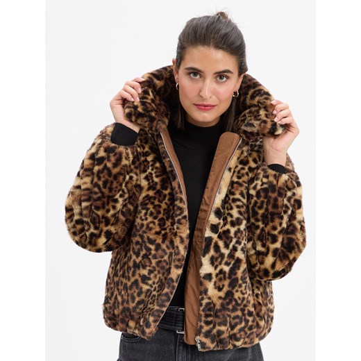 Levi's Damska kurtka ze sztucznego futra Kobiety Sztuczne włókno mocca wzorzysty XS vangraaf