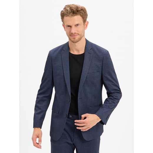 Finshley & Harding Kurtka męska Mężczyźni Regular Fit Sztuczne włókno indygo w kratkę ze sklepu vangraaf w kategorii Marynarki męskie - zdjęcie 186249245