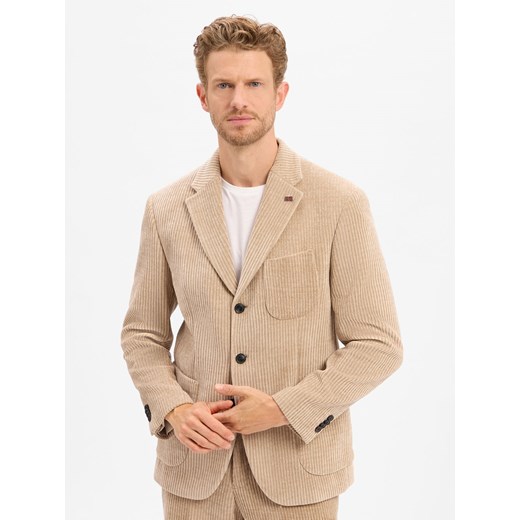 Finshley & Harding London Męska kurtka modułowa - duża Mężczyźni Comfort Fit beżowy jednolity ze sklepu vangraaf w kategorii Marynarki męskie - zdjęcie 186249258