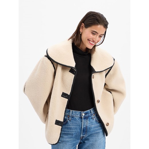 Neo Noir Damska kurtka pluszowa - Edmund Kobiety Sztuczne włókno écru jednolity ze sklepu vangraaf w kategorii Kurtki damskie - zdjęcie 186249298