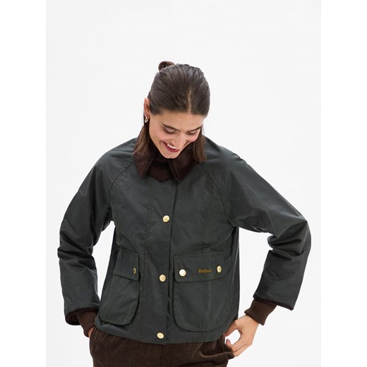 Barbour Damska kurtka woskowana - Beadnell Kobiety Bawełna oliwkowy jednolity Barbour 46 vangraaf