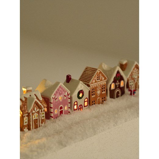 Sinsay - Świecznik z motywem zimowym w kształcie domku - biały Sinsay One Size Sinsay