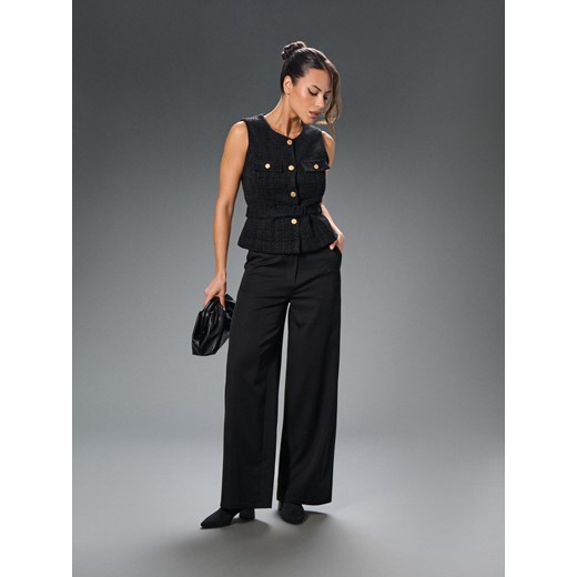 Sinsay - Kamizelka z ozdobnymi guzikami - czarny Sinsay XXL Sinsay