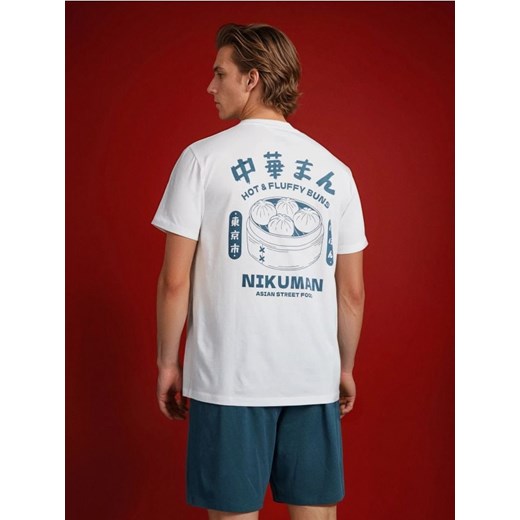 Sinsay - Bawełniana piżama z nadrukiem na plecach - wielobarwny ze sklepu Sinsay w kategorii Piżamy męskie - zdjęcie 186251976