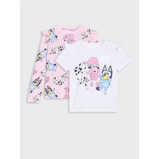 Sinsay - Koszulki z falbanami 2 pack Bluey - kremowy ze sklepu Sinsay w kategorii T-shirty chłopięce - zdjęcie 186251987