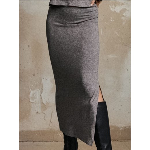 Sinsay - Spódnica midi z gumką w pasie - szary ze sklepu Sinsay w kategorii Spódnice - zdjęcie 186252139