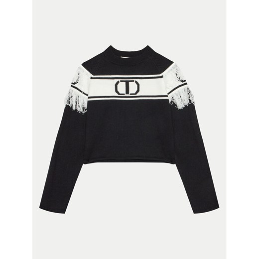 TWINSET Sweter 242GJ3163 Czarny Regular Fit ze sklepu MODIVO w kategorii Swetry dziewczęce - zdjęcie 186252637
