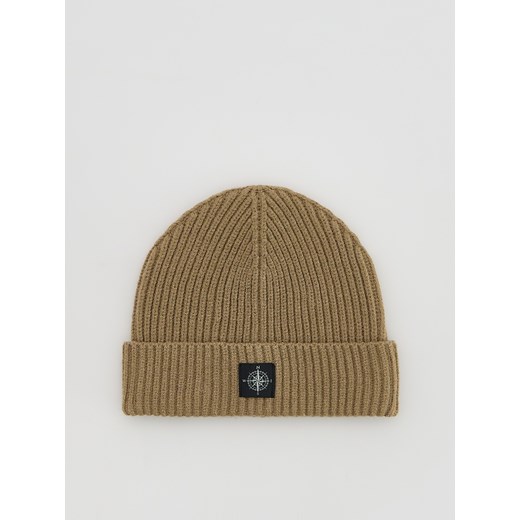 Reserved - Czapka beanie z wiskozą - beżowy ze sklepu Reserved w kategorii Czapki zimowe męskie - zdjęcie 186253466