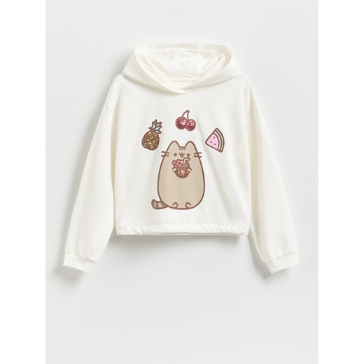 Reserved - Bluza z aplikacją Pusheen - złamana biel ze sklepu Reserved w kategorii Bluzy dziewczęce - zdjęcie 186254018