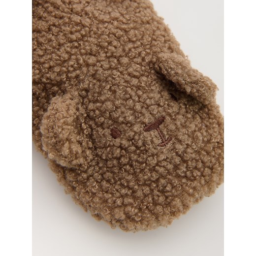 Reserved - Jednopalczaste rękawiczki z uszkami - beżowy Reserved 9-13 lat Reserved