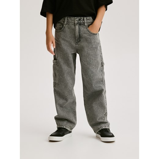 Reserved - Jeansy straight fit - szary Reserved 170 (13-14 lat) Reserved