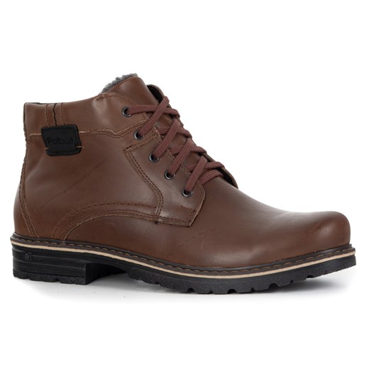 Buty Męskie trzewiki zimowe skórzane POLBUT J35S brązowe ze sklepu butyolivier w kategorii Buty zimowe męskie - zdjęcie 186254479